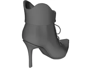 High Heel Shoe with Lace 3D Model