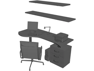 Office Work Space 3D Model