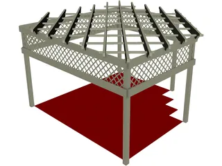 Wood Pergola 3D Model