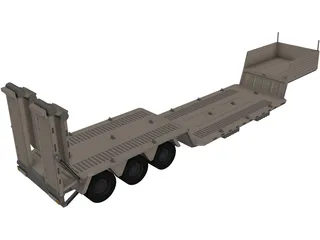 Trailer Heavy Equipment 3D Model