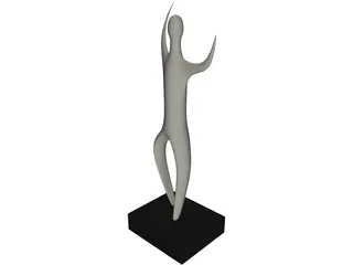 Abstract Dancing Statue 3D Model