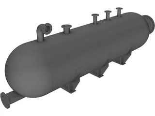 Cylindrical gas pressure vessel 3D Model