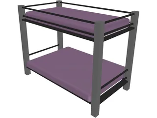 Futon Bunk Bed 3D Model