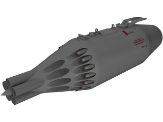 UB-32-57A 57mm Rocket Pod 3D Model