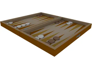 Backgammon Game 3D Model