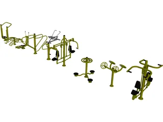Outdoor Gym Equipment 3D Model