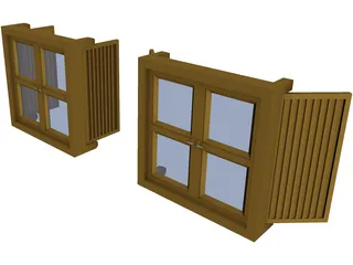 Double Shutter Window 3D Model