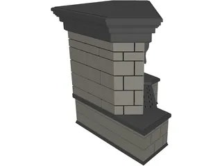 Fireplace Stone 3D Model