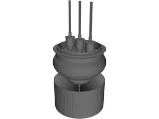 Air cooled transmitter triode 3D Model