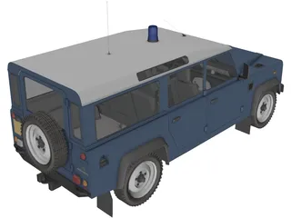 Land Rover Defender 110 Gendarmerie 3D Model