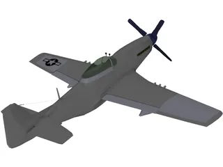 North American Mustang MP51D 3D Model