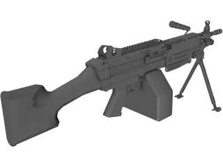 M249 Machine Gun 3D Model