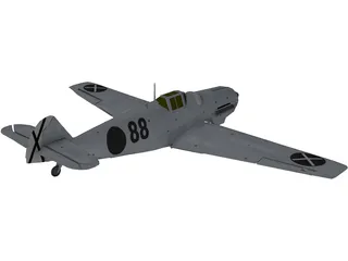 Messerschmitt Bf-109B Bertha 3D Model