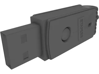 USB Flash Memory Card 3D Model