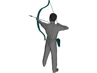 Man with Bow and Arrow 3D Model