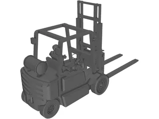 Forklift YALE with Operator 3D Model