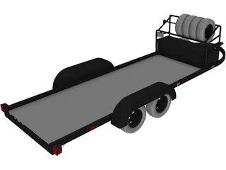 Car Trailer 3D Model