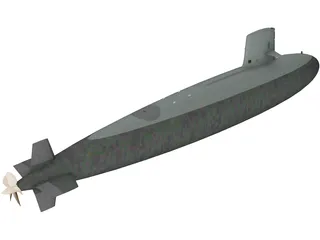 Skipjack SSN Submarine 3D Model