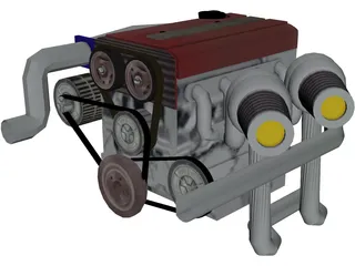 Engine Honda VTEC DOHC 3D Model