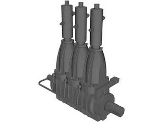 Nitrogen Triplex Pump 3D Model