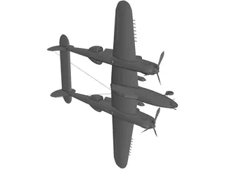 Lockheed P-38 J/L Lightning 3D Model