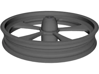 Harley Front Wheel 5 spoke 3D Model