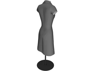 Female Mannequin Bust and Dress 3D Model