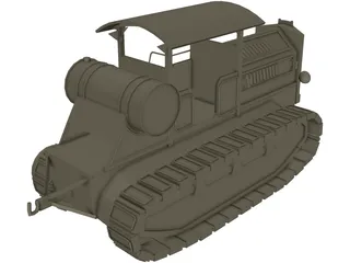 Soviet Tractor Kommunar 3D Model