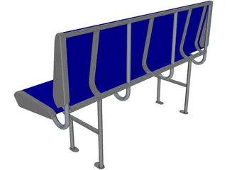 Polycarbonate Train Seat 3D Model