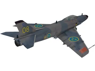 SAAB J-32E Lansen 3D Model