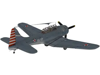 Dauntless Dive Bomber 3D Model