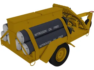 Nitrogen airport cart trailer 3D Model