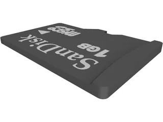 Micro SD Card 3D Model