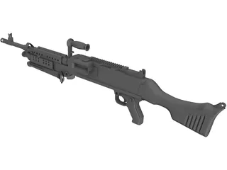 M240 Machine Gun 3D Model