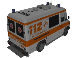 Mercedes-Benz Vario 614D German Ambulance 3D Model
