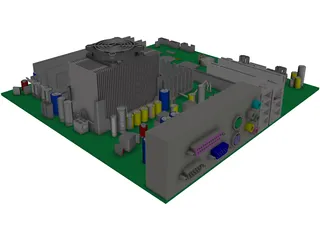 Computer Motherboard 3D Model