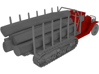 Truck Wood Chenille 3D Model