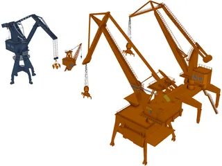 Port Handling Cranes 3D Model