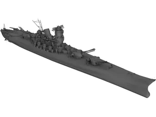 Yamato Battleship 3D Model