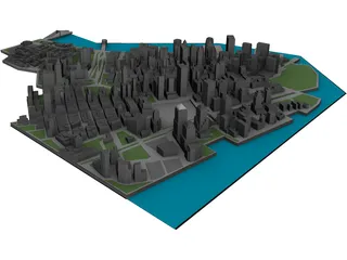 New York City Downtown 3D Model