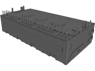 RJ-45 Connector 1x4 3D Model