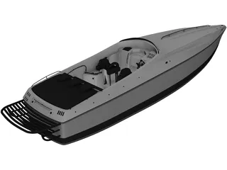 Speed Boat Ferreti 3D Model