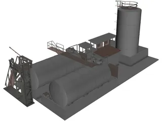 Diesel Pompstation 3D Model