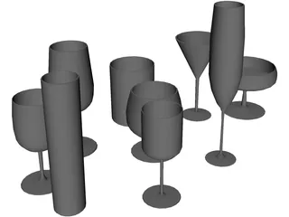 Drinking Glasses 3D Model