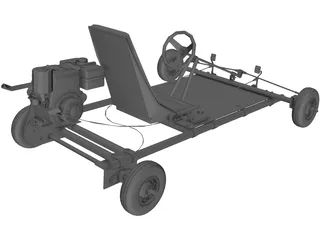 Tecumseh 4 Stroke Go Cart 3D Model