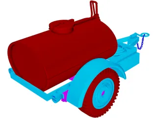 Trailer Water Tank 250 Gal 3D Model