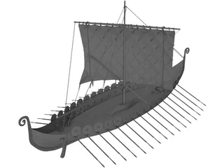 Viking Ship 3D Model