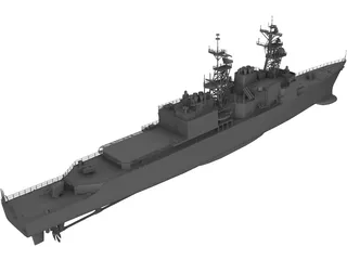 DD-963 Spruance Class Destroyer 3D Model