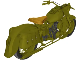 Harley-Davidson US Army (1940) 3D Model