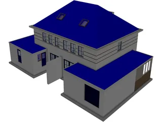 Dutch 2 Family House 3D Model